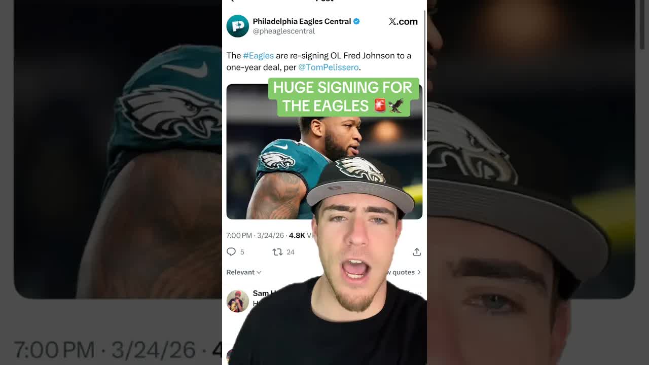 BREAKING THE EAGLES RE-SIGN OT FRED JOHNSON THIS IS HUGE! #Eagles #NFLNews #NFL episode artwork