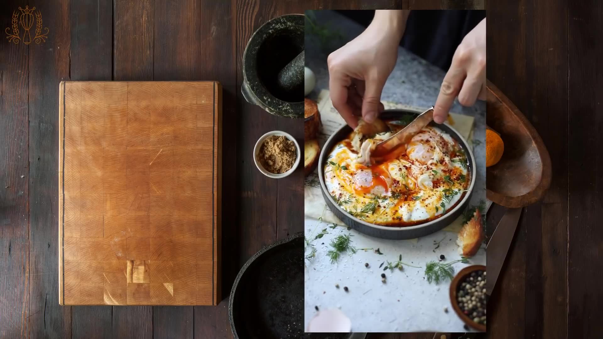 Classic Turkish eggs with yogurt, butter, and spices