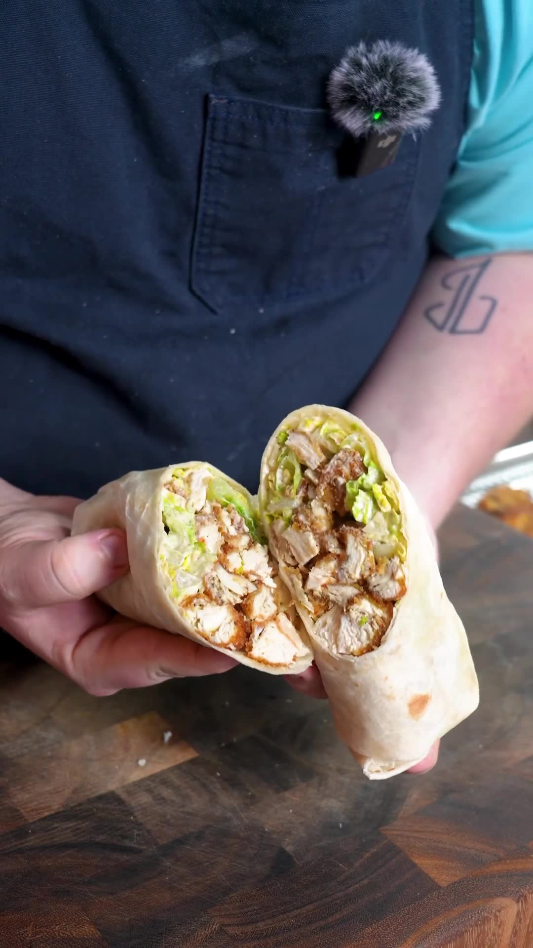 Caesar salad wrap with crispy chicken cutlet worth every single step