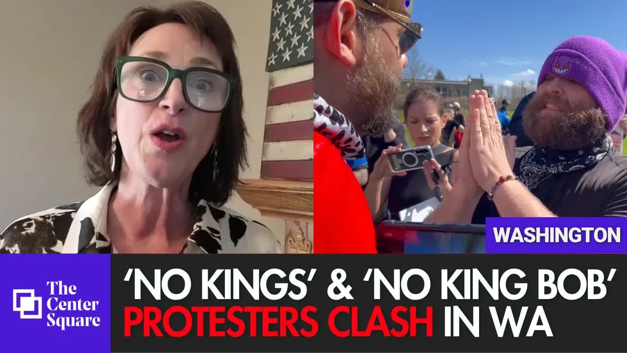 No Kings Protesters & Gov. Ferguson Protesters Clash In Washington