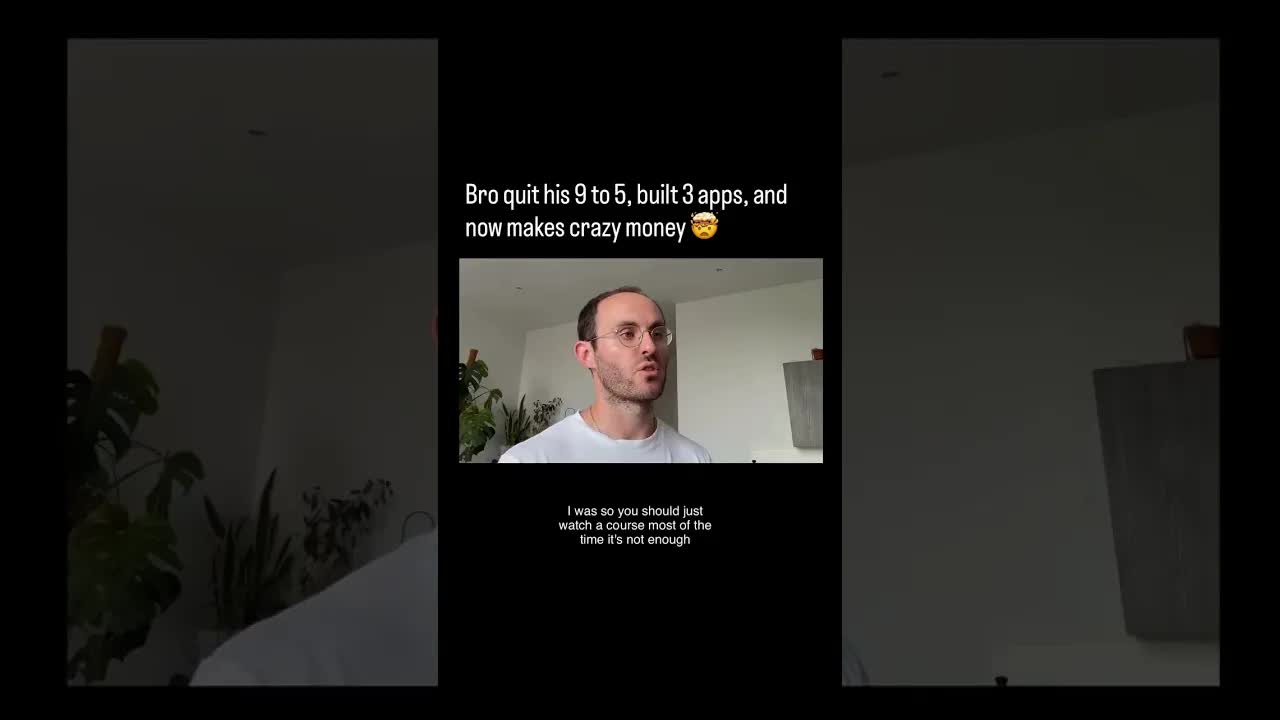 Bro quit his 9 to 5, built 3 apps, and now makes crazy money 🤯