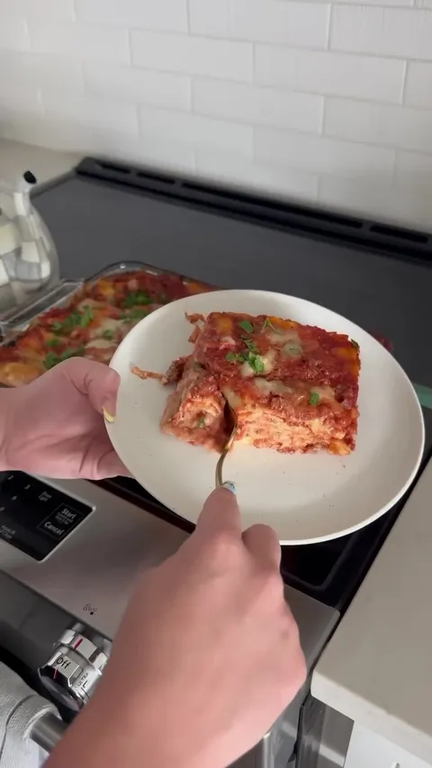Making every component of lasagna by hand for family dinner