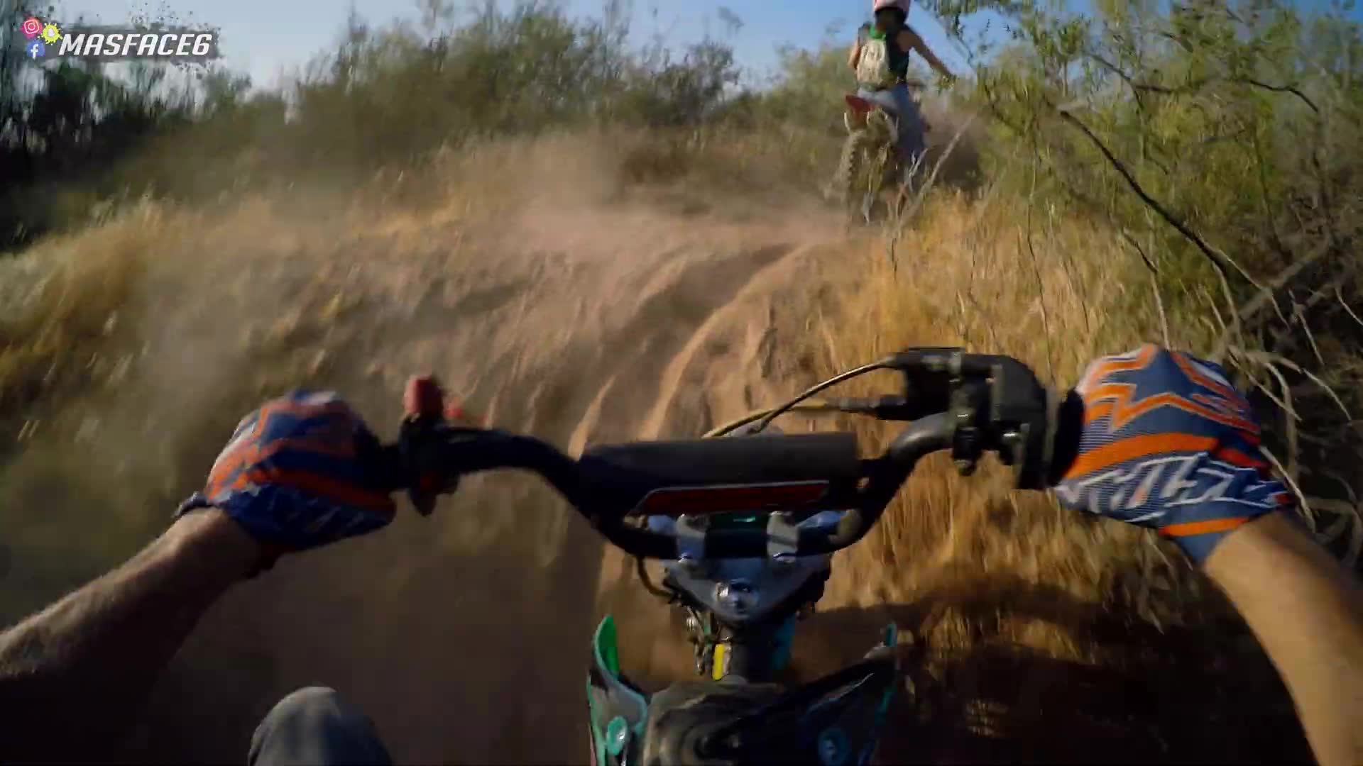 She's doing wheelies again! captured on helmet camera during riding session