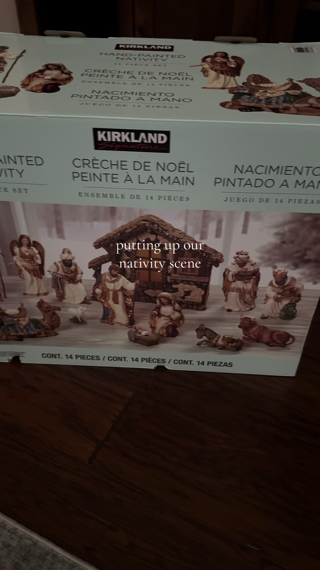 Setting up kirkland hand painted nativity scene 14 piece christmas decorations holiday decor