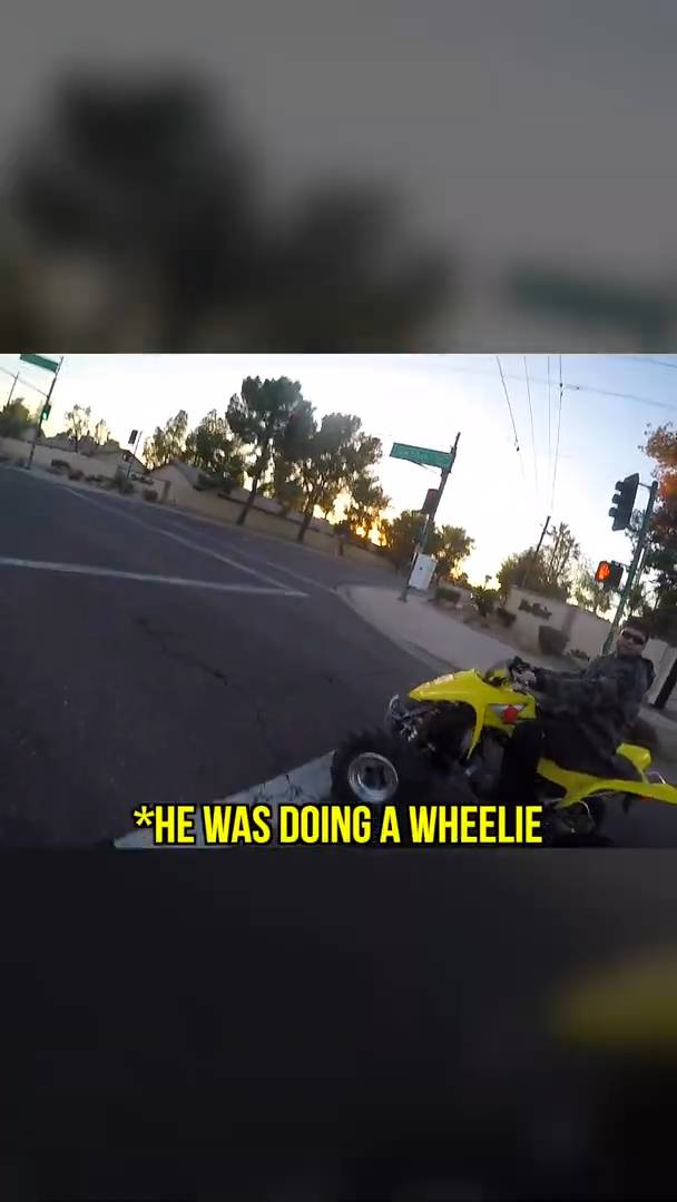 We wheelied together captured on helmet camera during riding session