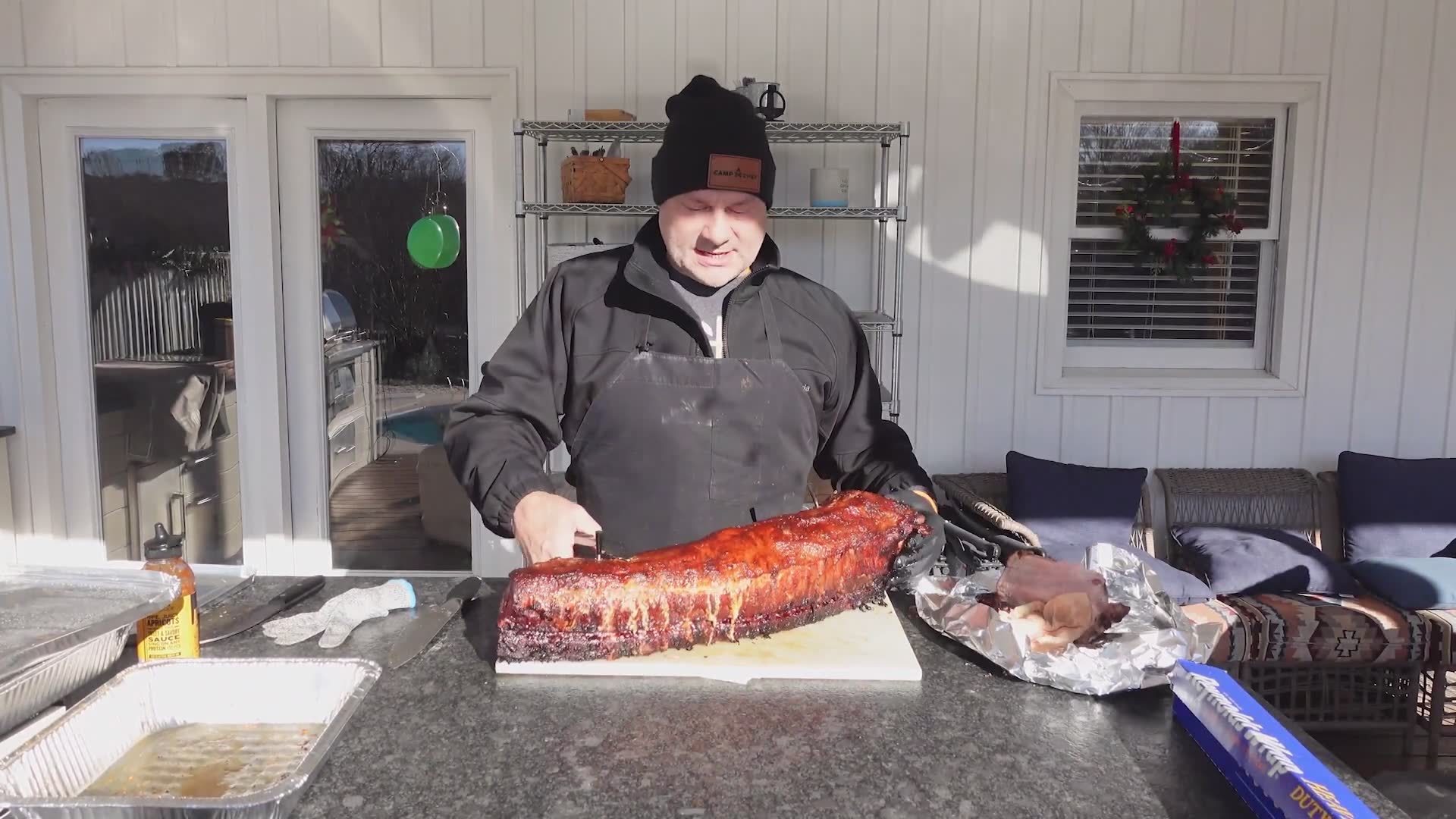 Large scale pork loin preparation techniques for really big gatherings