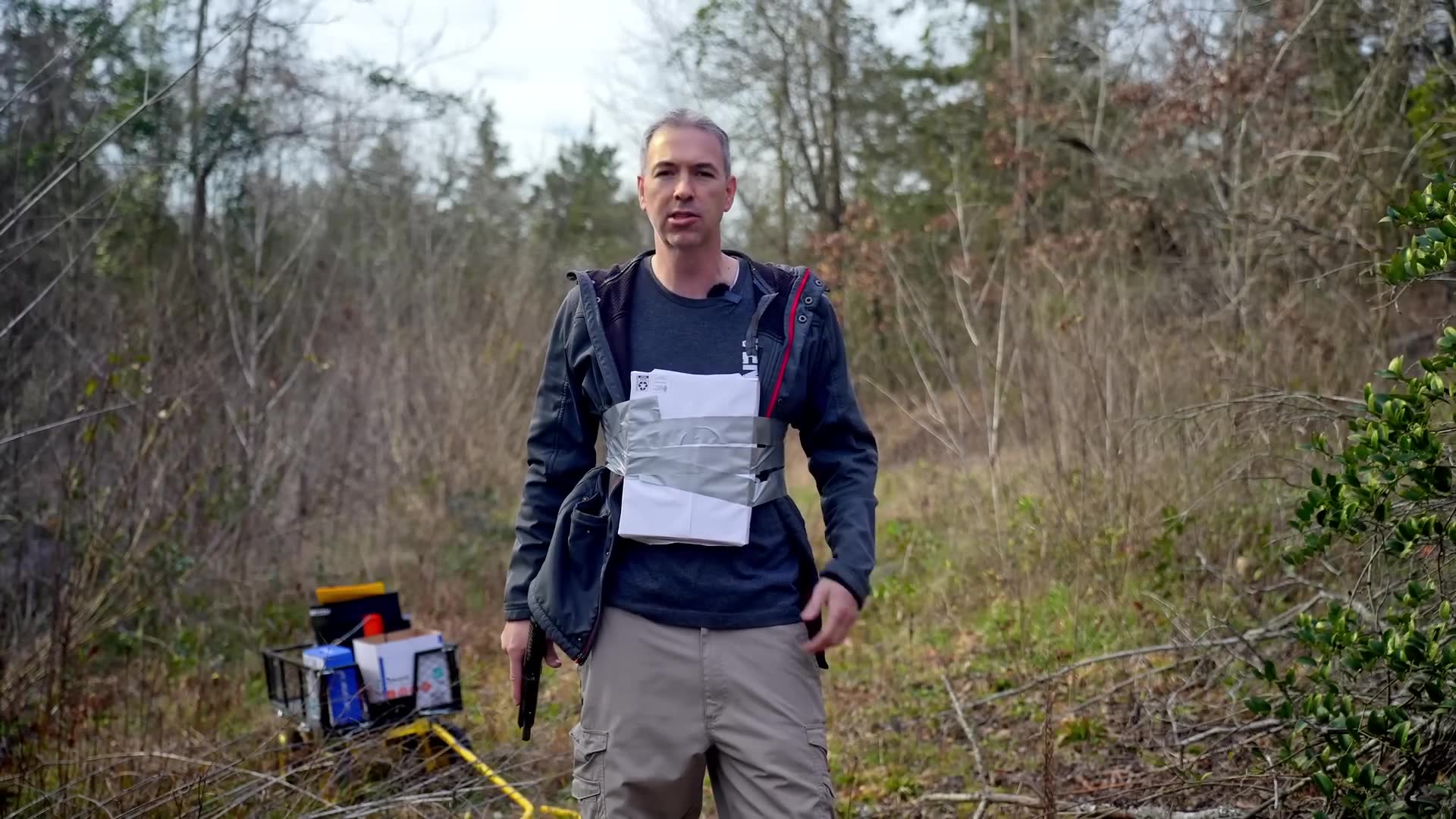 Testing paper stack ballistic resistance against various ammunition types