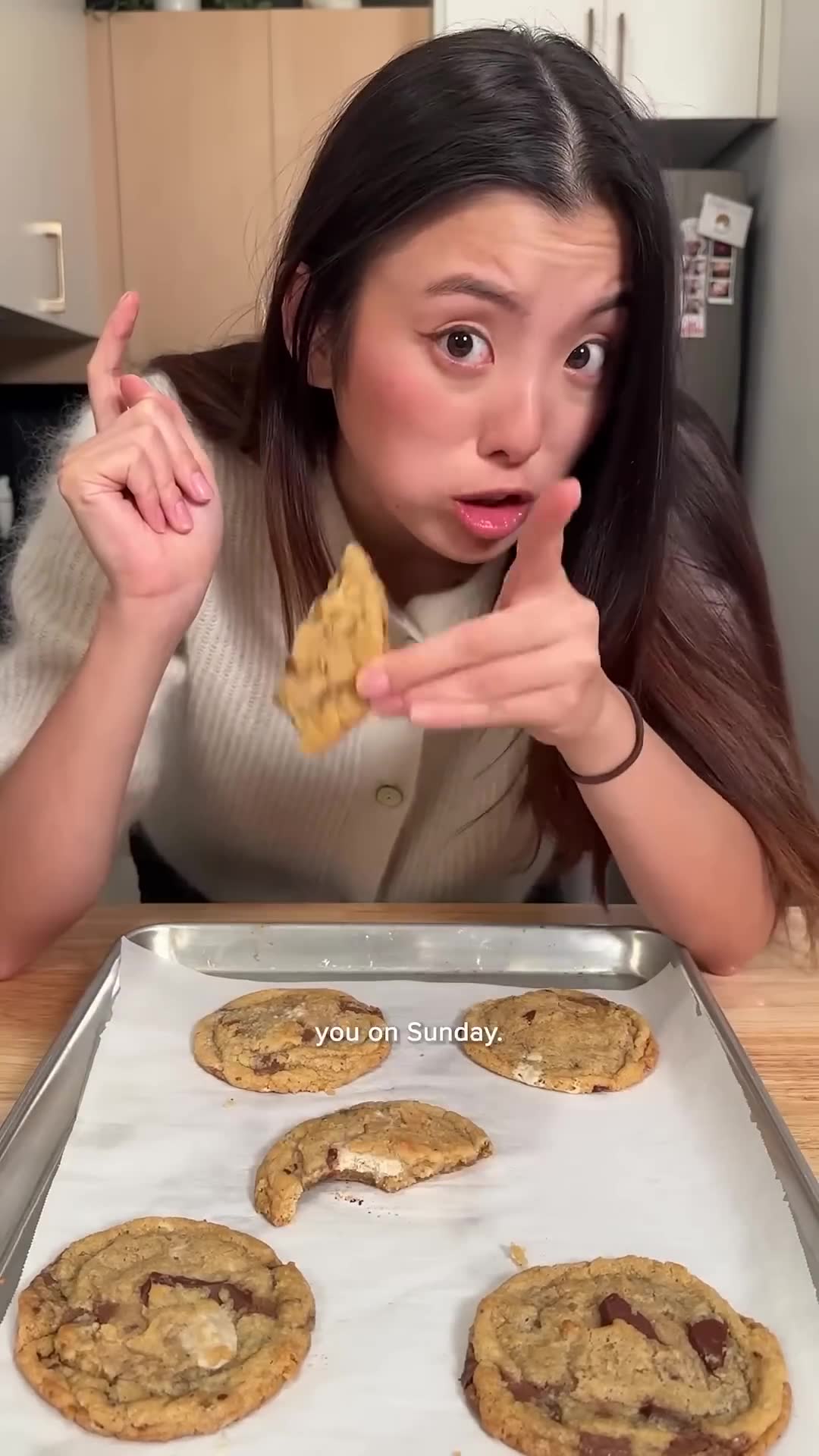 Educational chocolate chip cookie baking demonstration