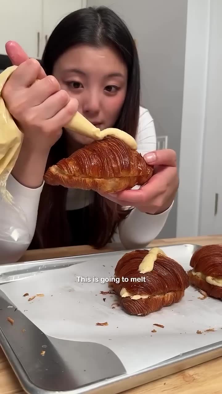 Making authentic almond croissants from scratch