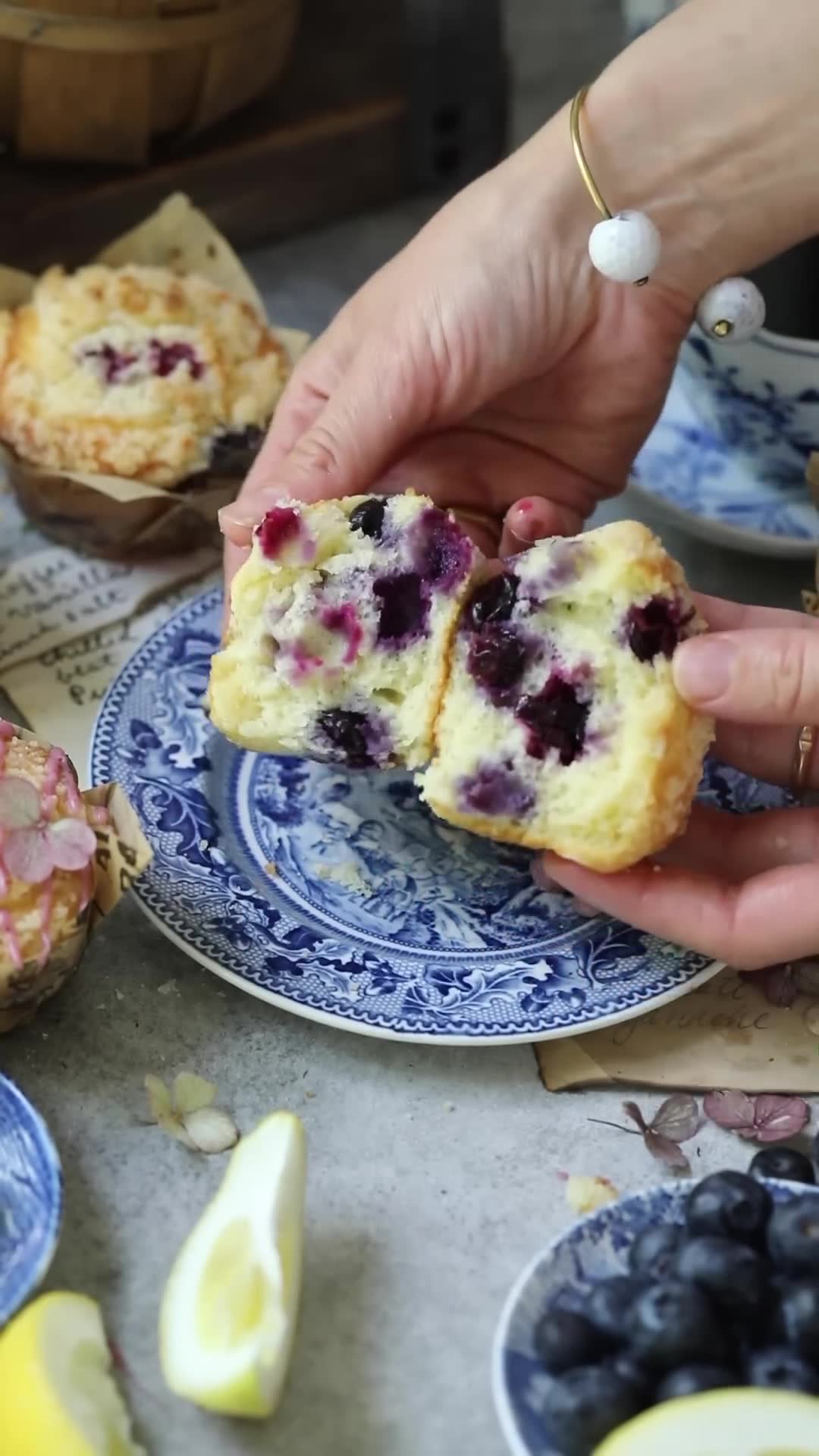 Breakfast baking featuring fermented chocolate loaf and muffins
