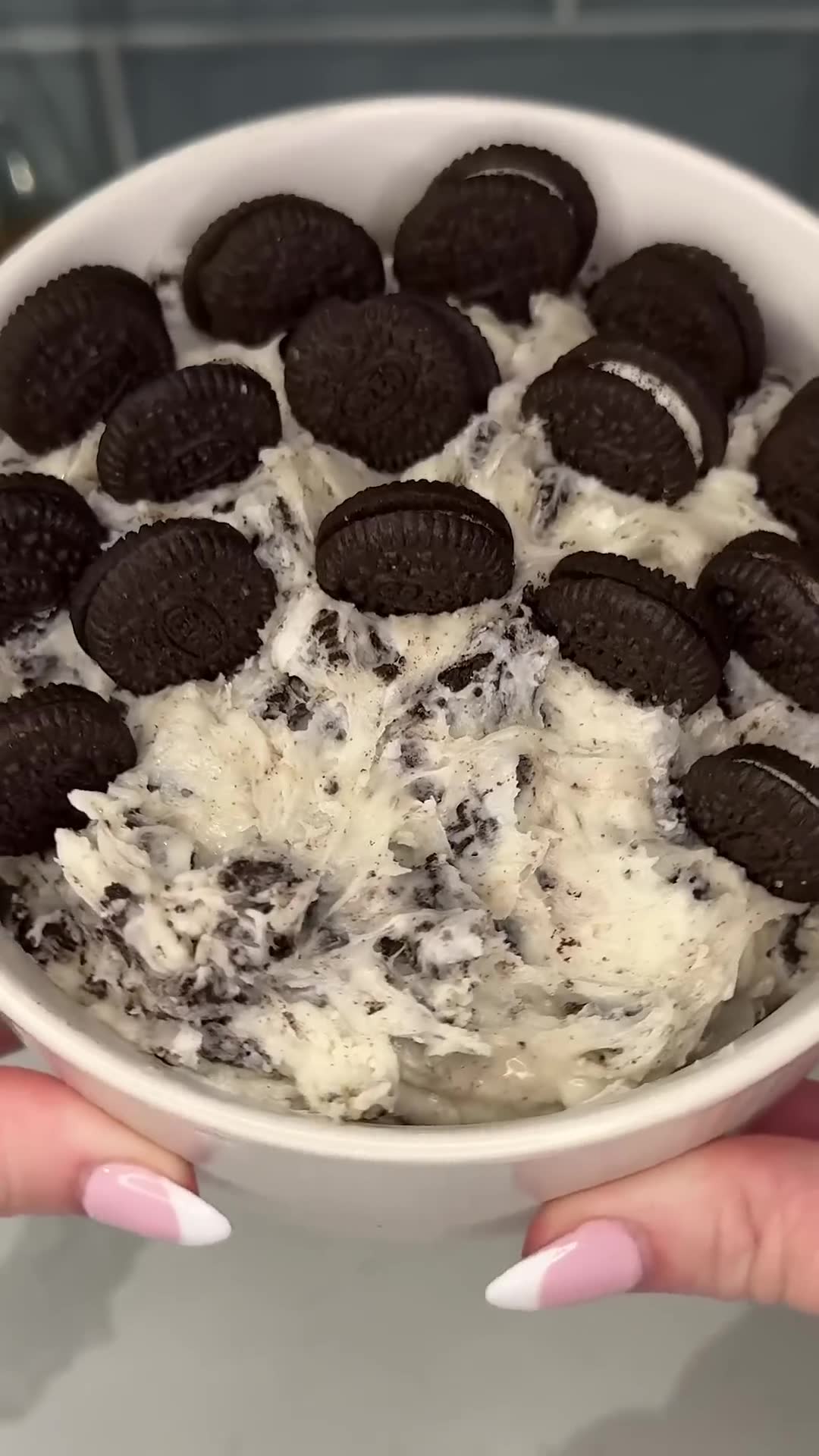 Chocolate sandwich cookies reimagined as shareable dessert appetizer