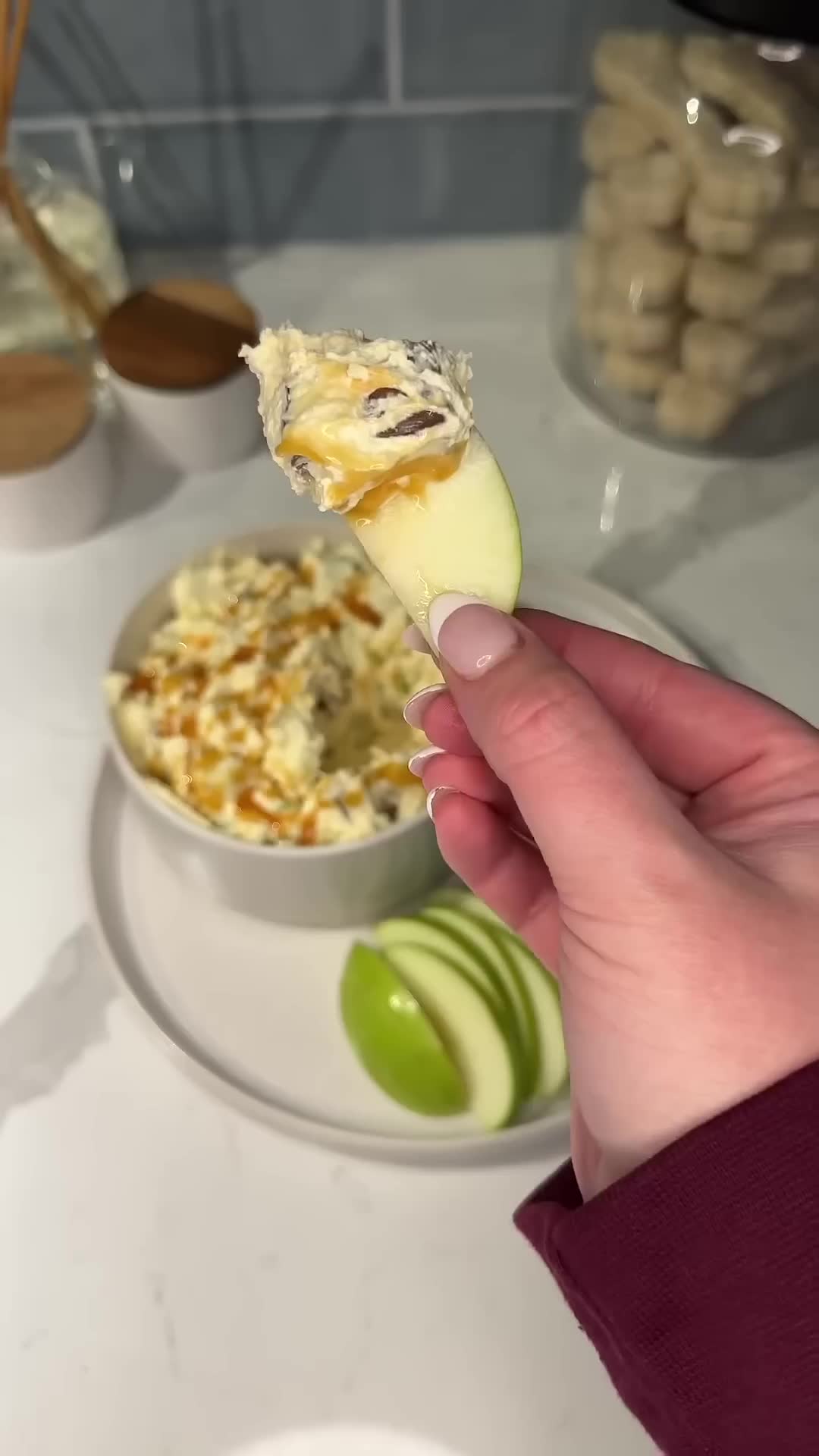 Candy-studded fruit salad balances sweet with tart apple