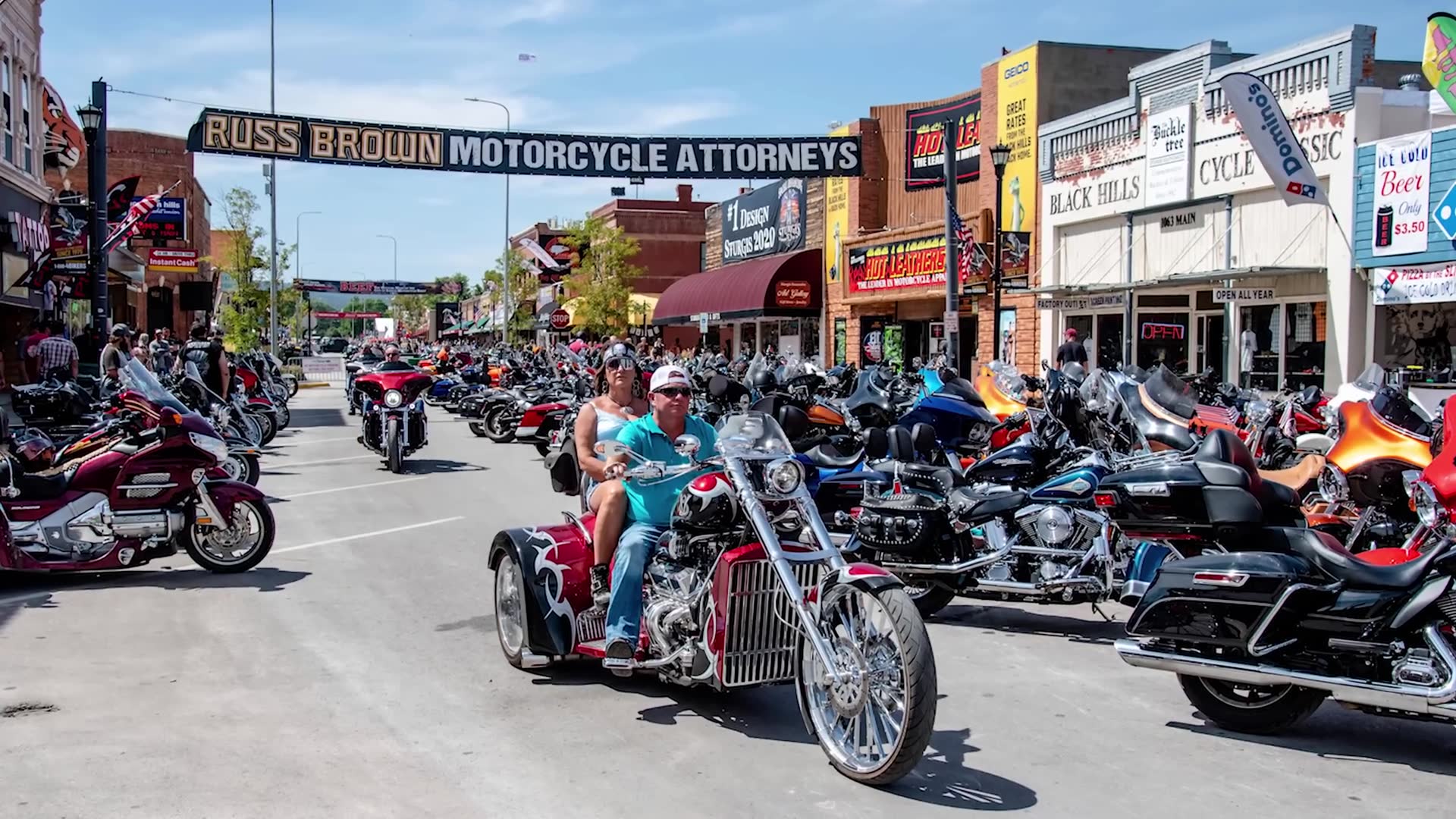 Downtown Sturgis motorcycle rally week atmosphere revealed