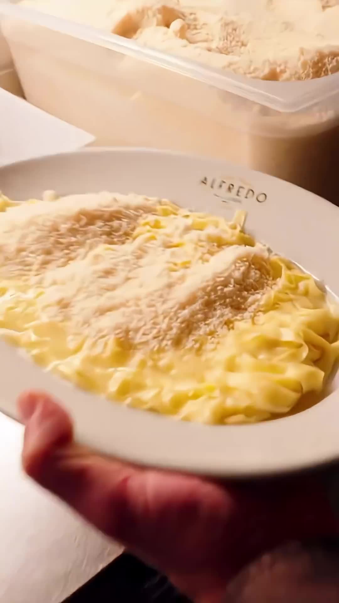 Traditional Italian fettuccine alfredo made the authentic way