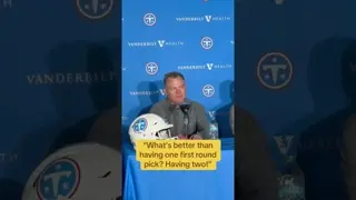#Titans GM Mike Borgonzi is ecstatic to have gotten two first round players. #carnelltate #nfldraft
