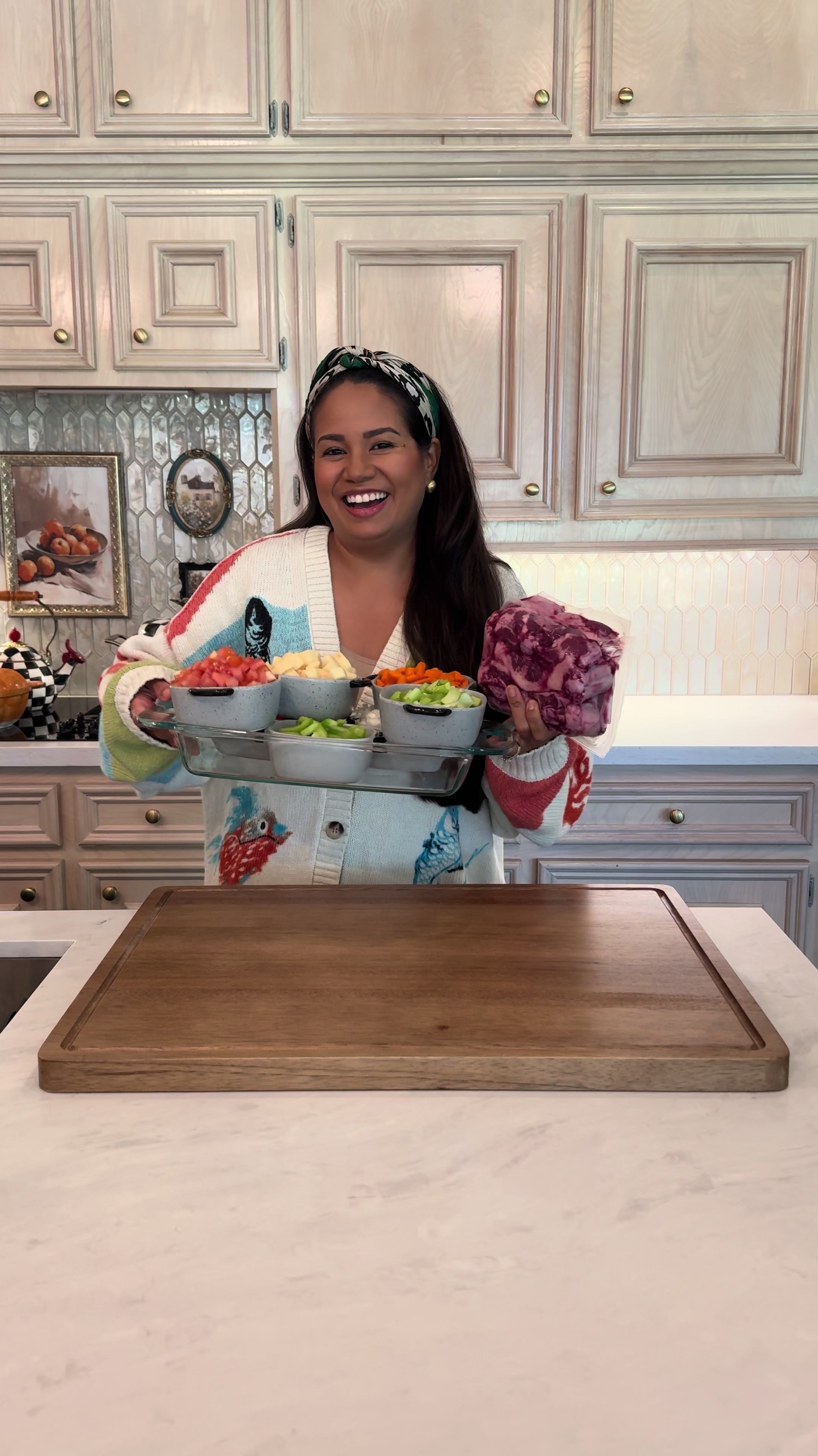 Amazing oxtail stew recipe with chopped vegetables and hidden emoji giveaway making