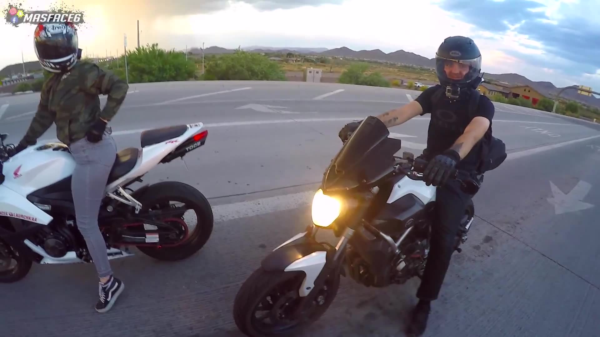 Lauren hates riding in the rain! filmed from motorcycle perspective on the street