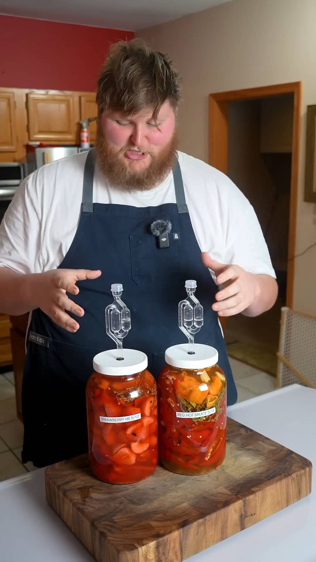 Fermented pepper hot sauce featuring strawberries for sweet and spicy heat