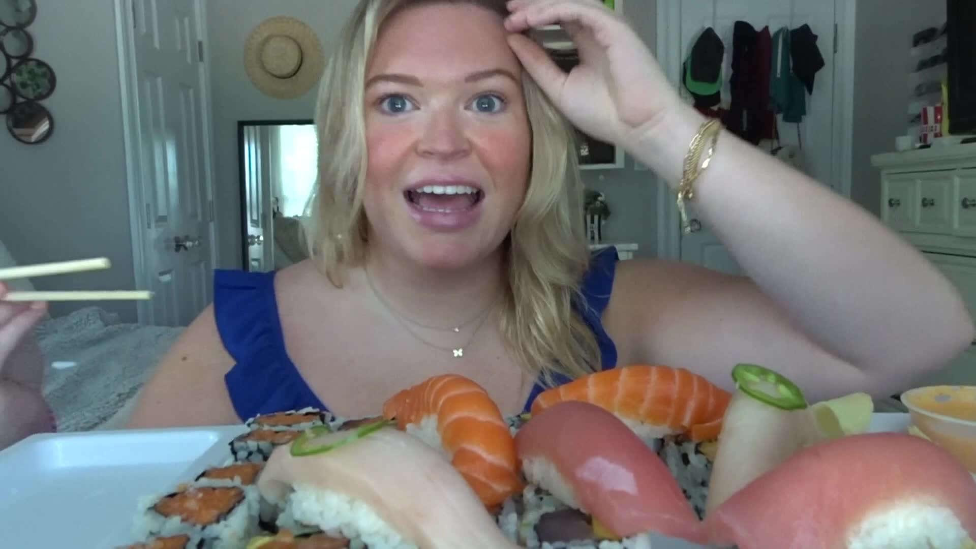 Answering your questions while eating a massive sushi mukbang spread