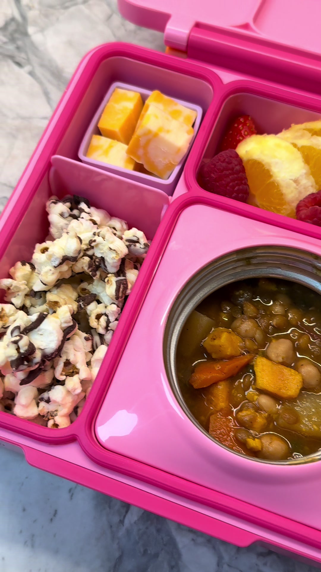 Hearty stew transported in thermos for lunch