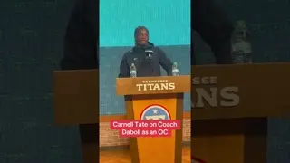 Carnell Tate is very excited about his new OC. #carnelltate #briandaboll #tennesseetitans #nfldraft