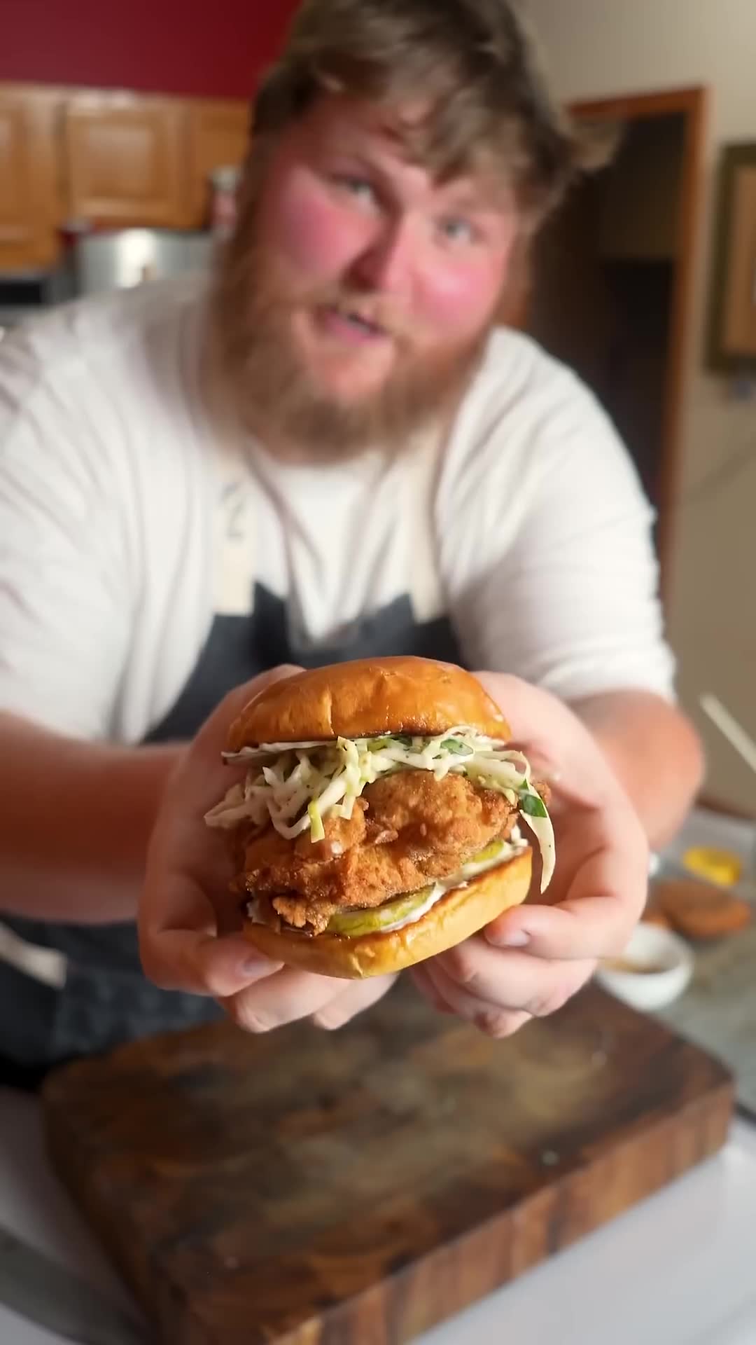 The weirdest way I've ever made fried chicken for a sandwich