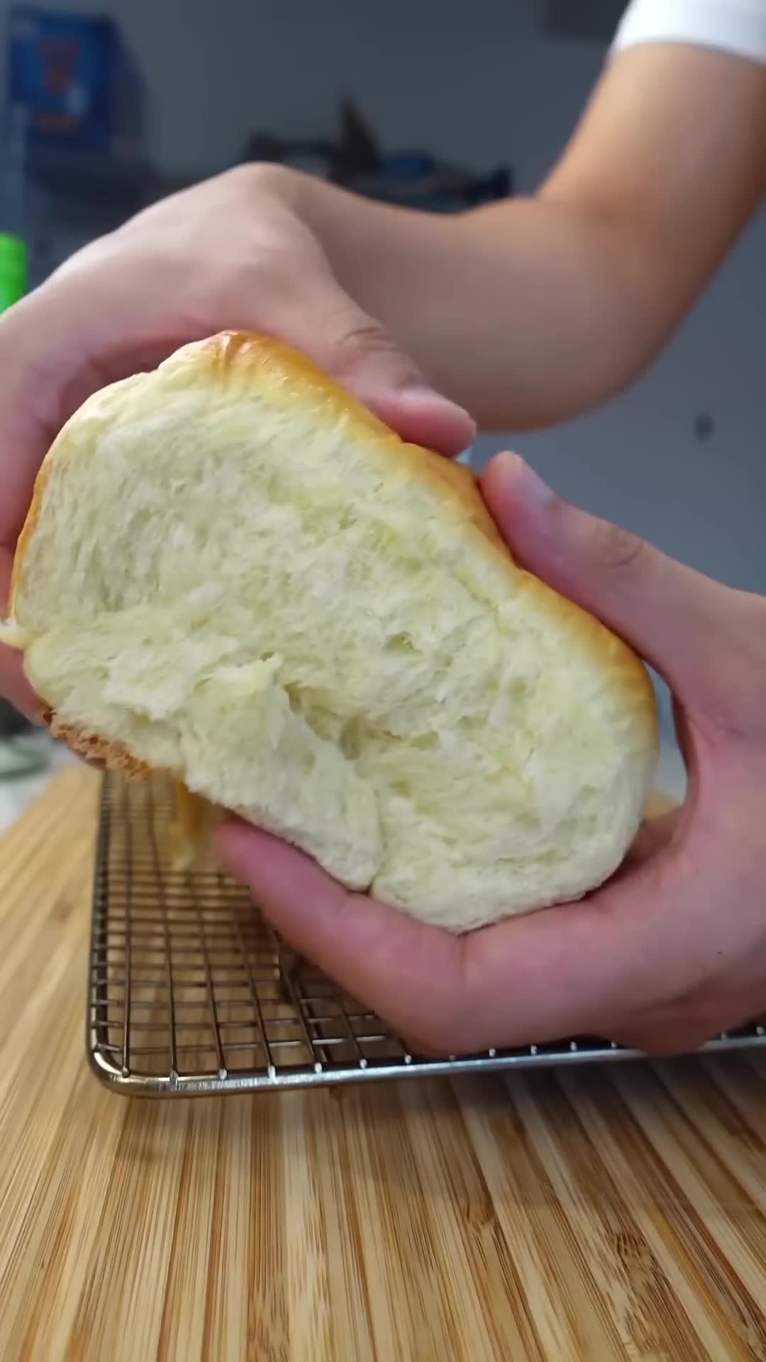 Homemade milk bread versus the kind they sell at the bakery side by side