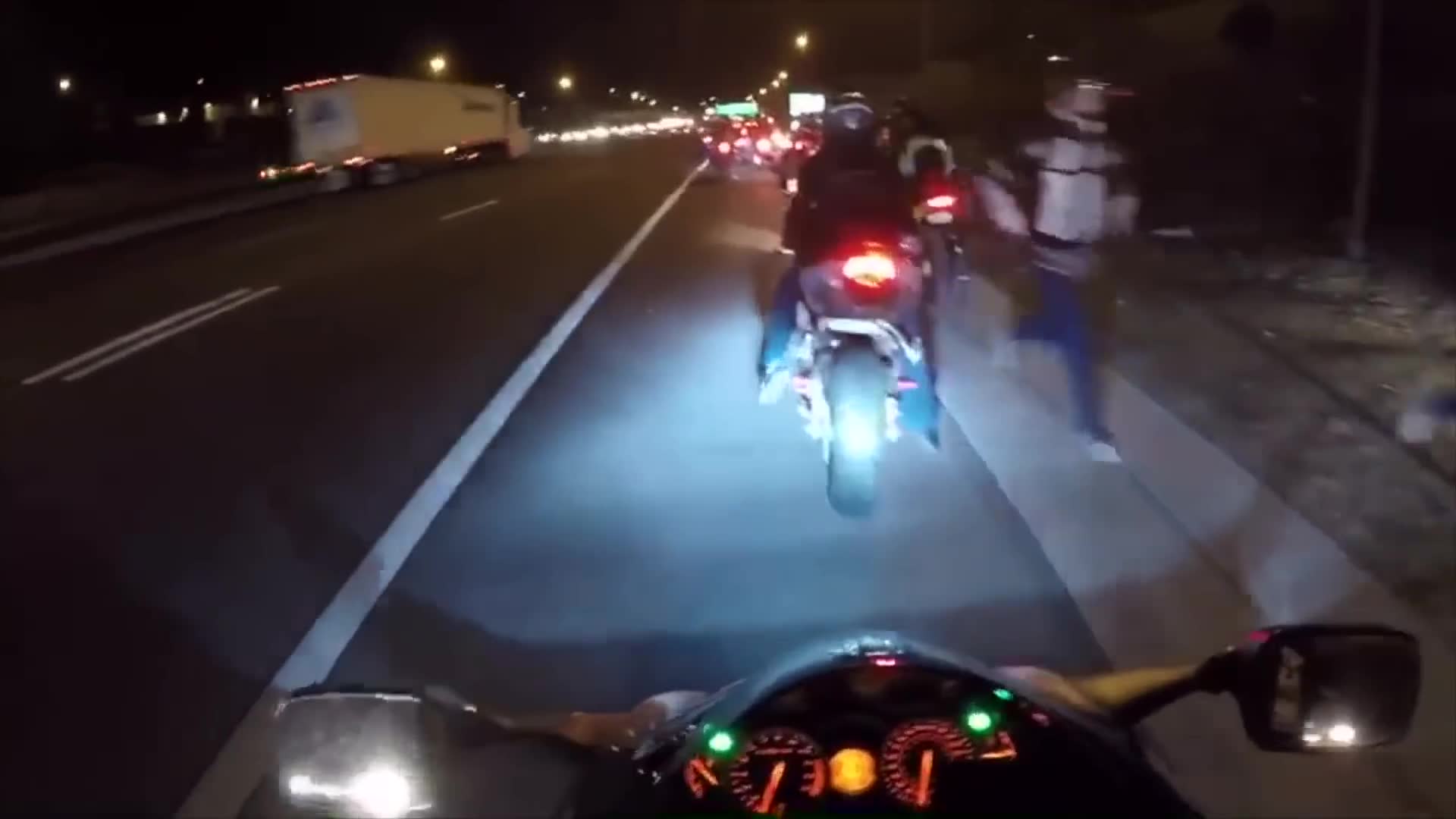 Side-swipe collision with truck during lane change