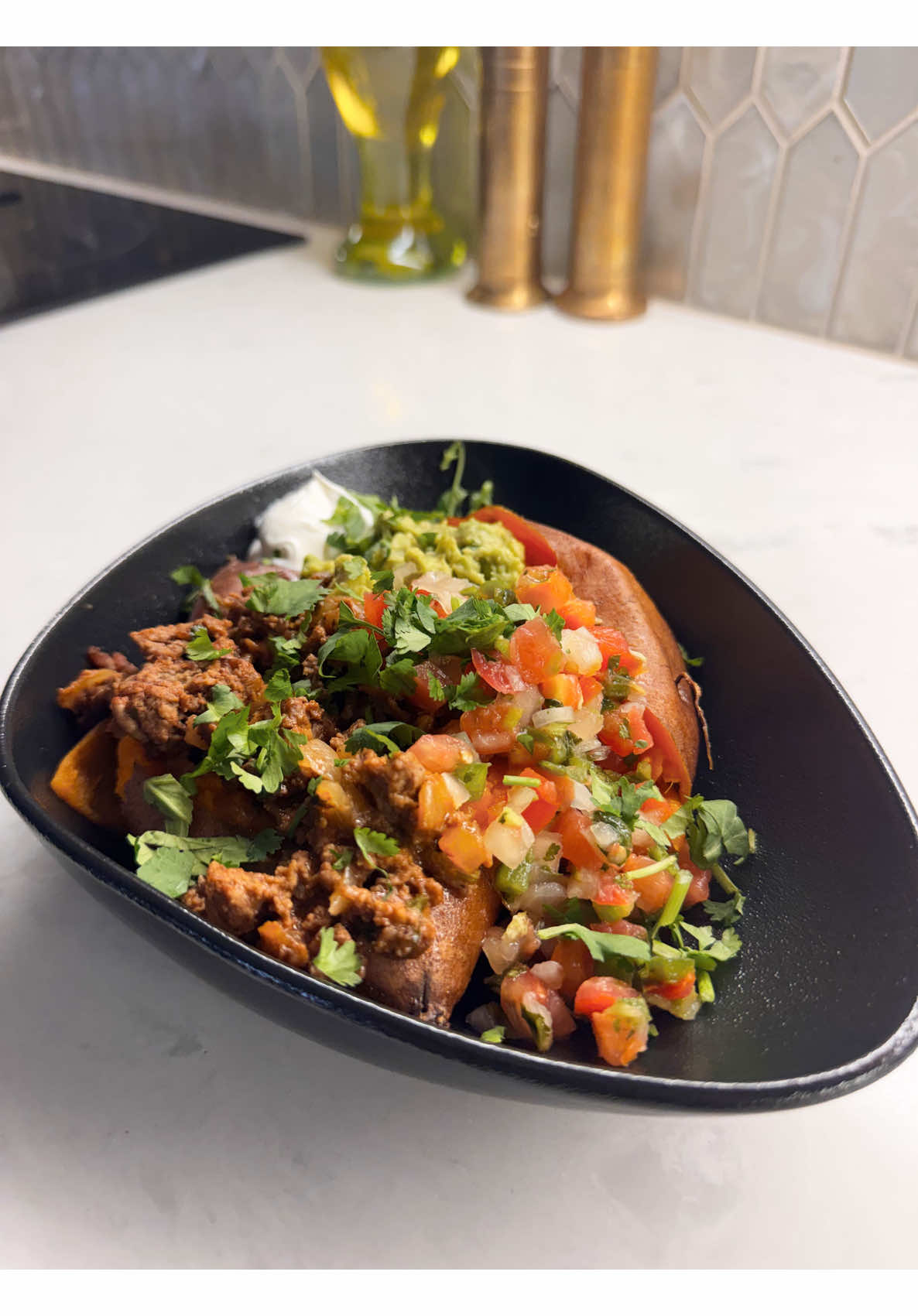 Quick taco stuffed sweet potato comfort meal ready in minutes