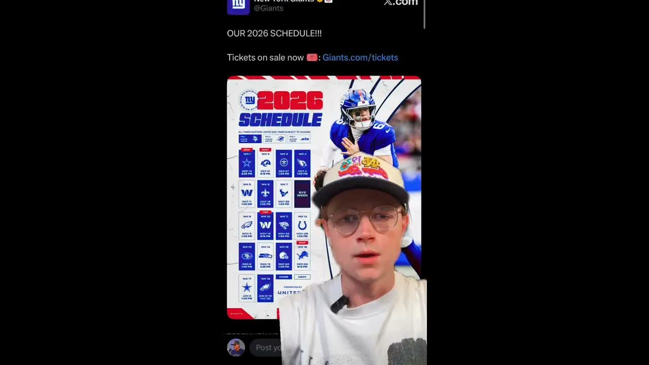 The #Giants 2026 schedule!
