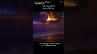 Large barn fire in Larimer County cause about $400,000 in damages, injures one horse