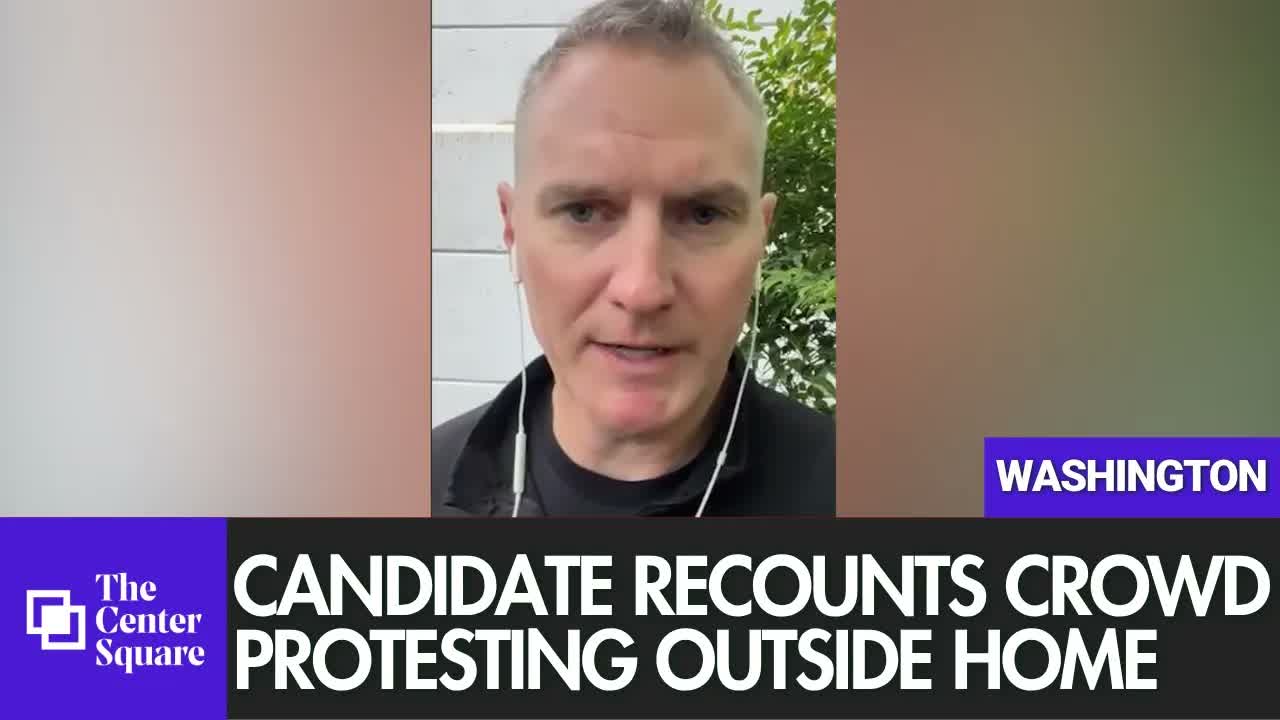 Candidate Recounts Crowd Protesting Outside Home