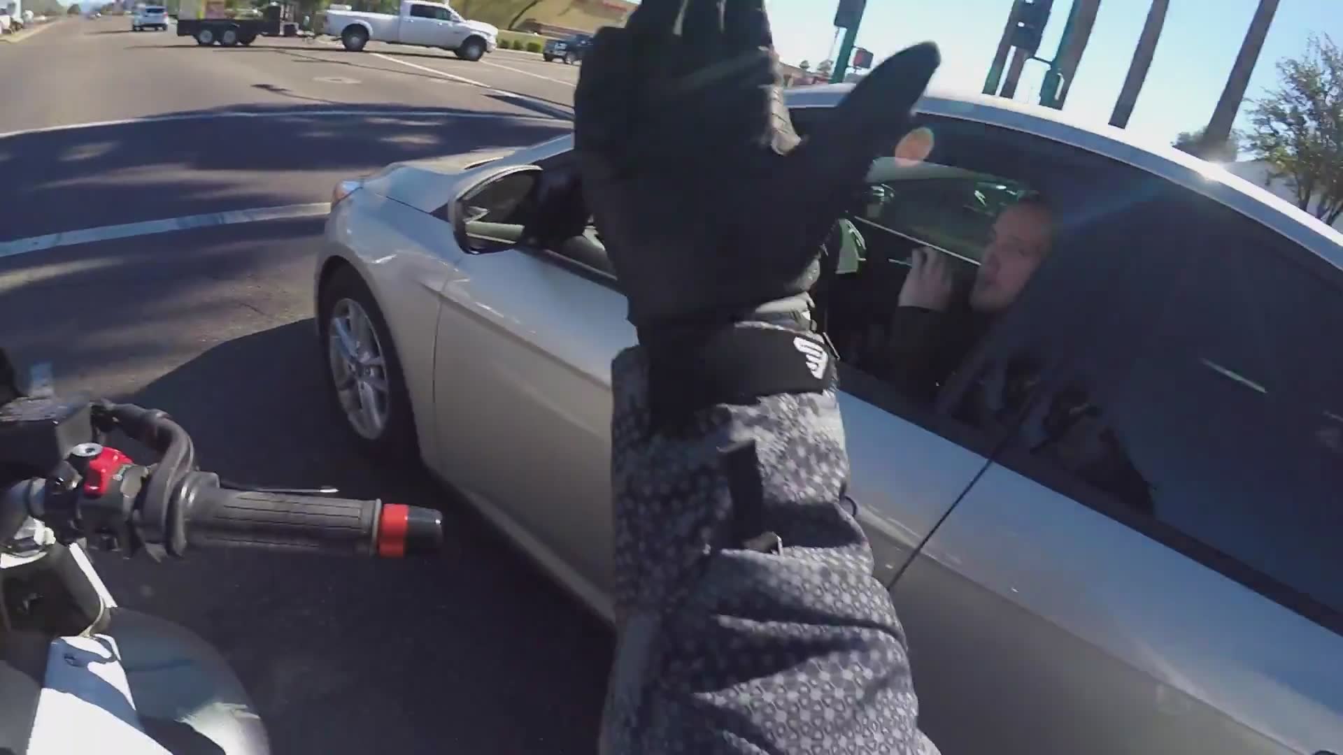 Unexpected cigarette offer at red light
