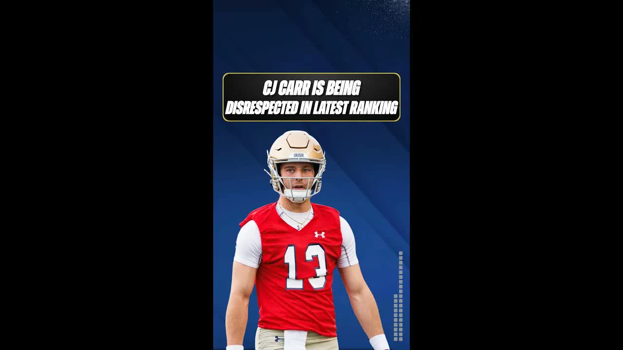 #Notredame QB CJ Carr's placement on the ON3 Top 100 players list is DISRESPECTFUL