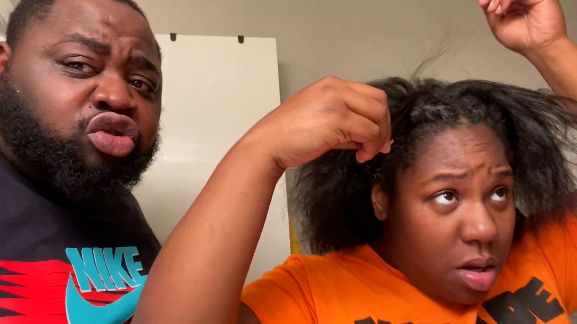 Trimming fiancee's hair without permission while she sleeps