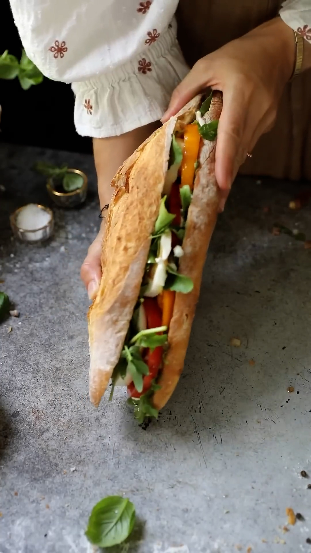 Italian-inspired caprese on crusty bread