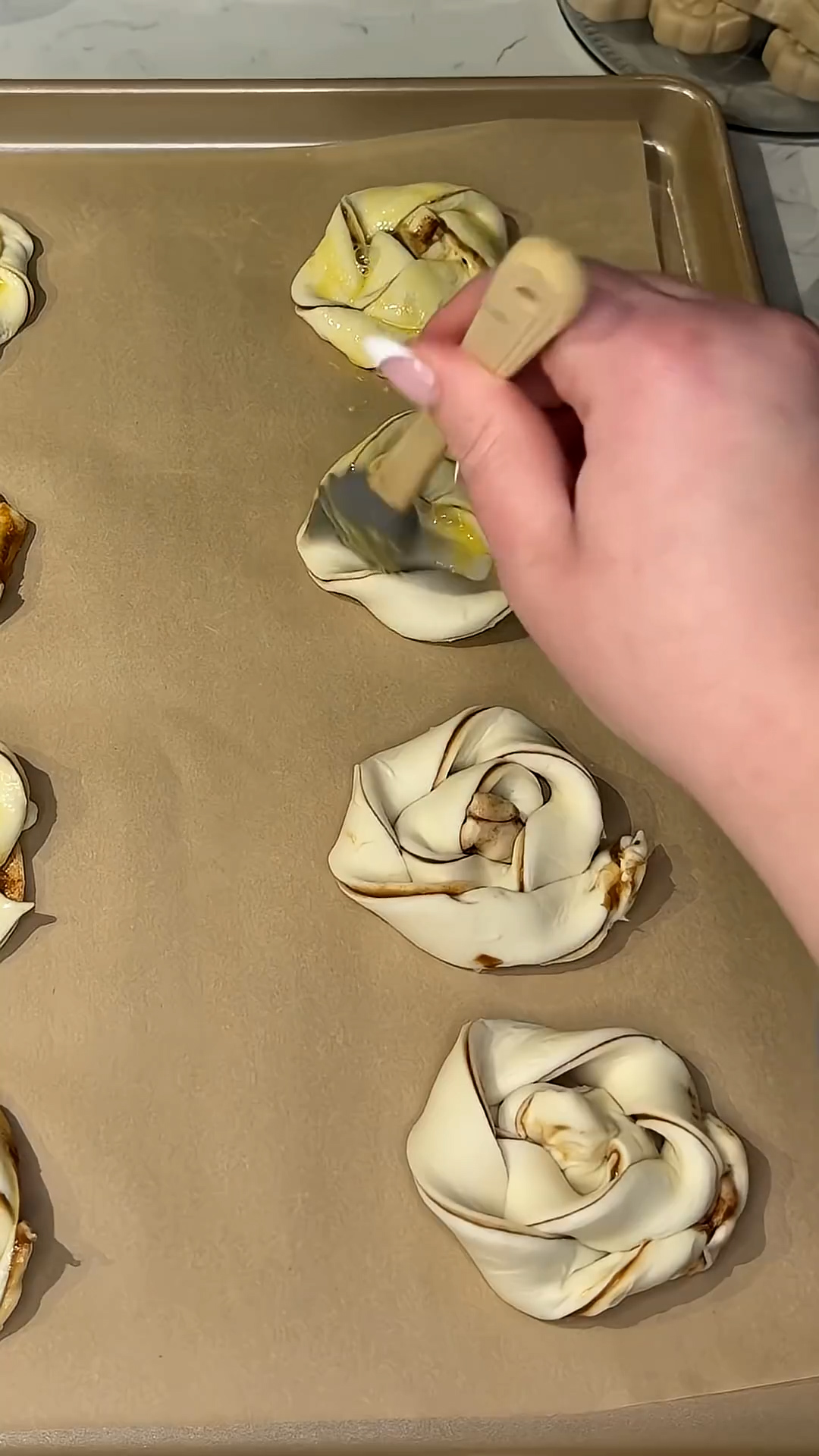 Two popular spreads swirled together in crescent roll format