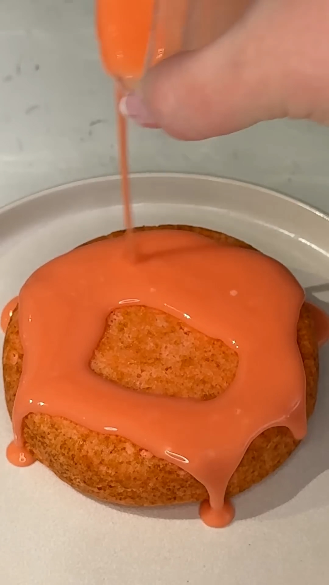 Citrus-flavored carbonated beverage mixed into simple cake batter