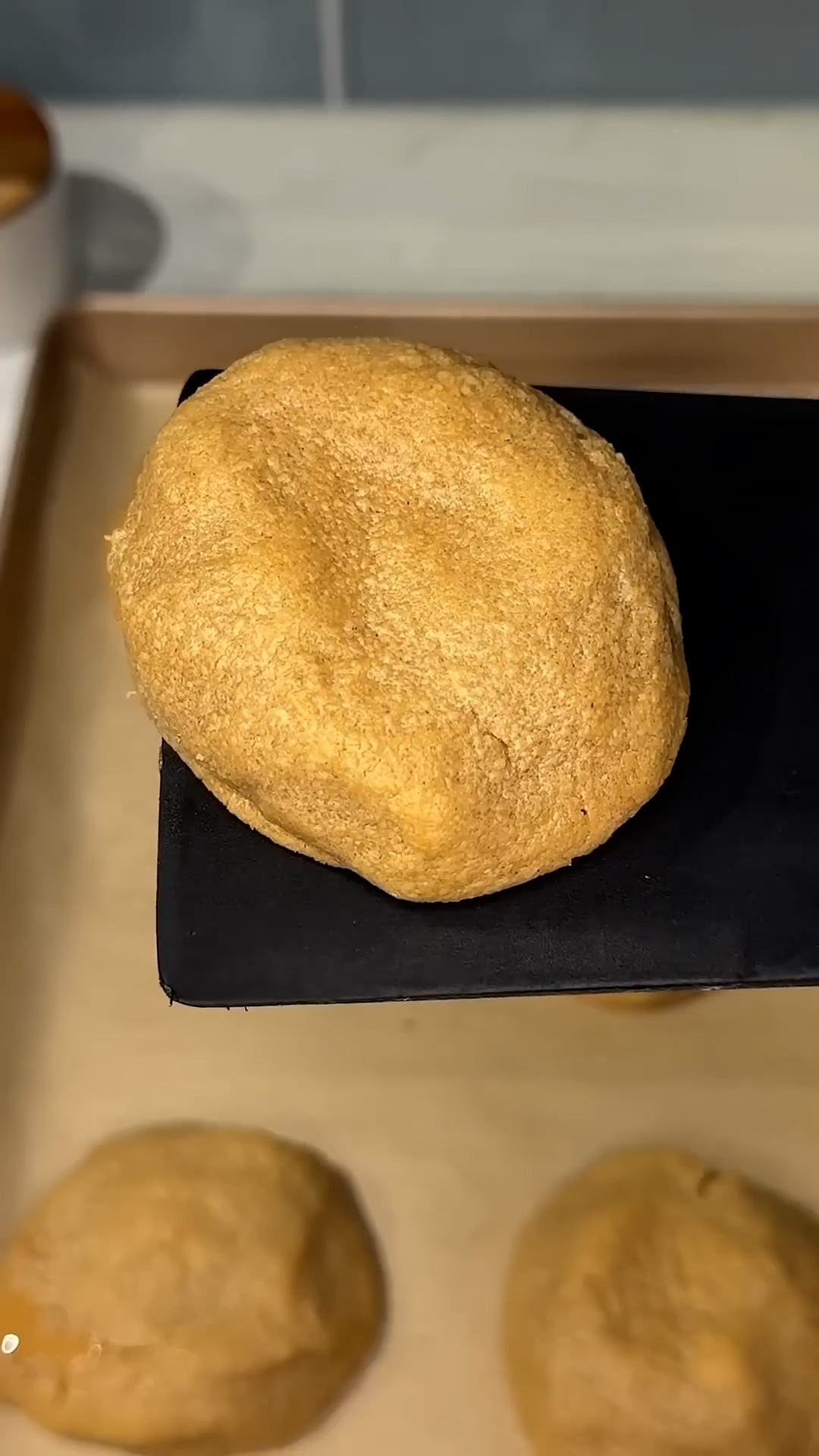 Simple dough wraps around nut butter center for easy treats