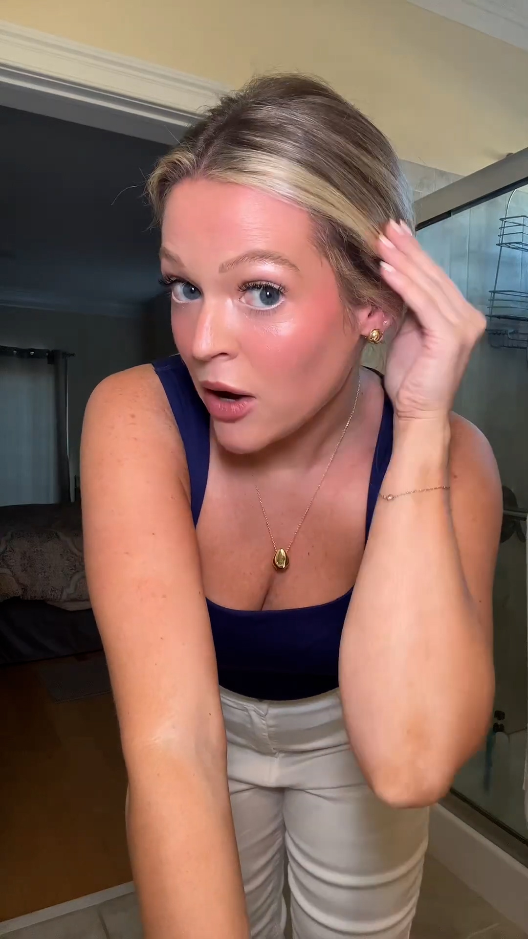 Hair up transformation showing a whole new aesthetic I'm experimenting with