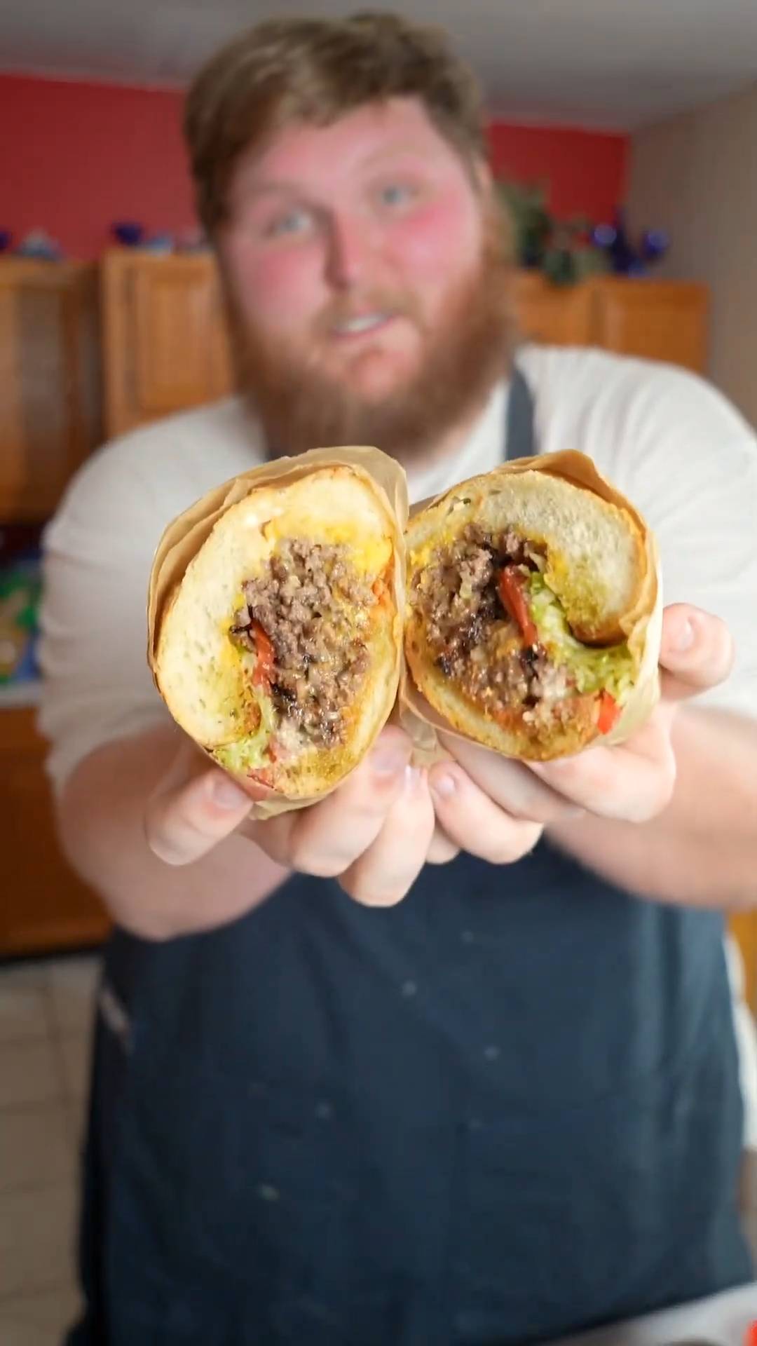 Griddle-pressed chopped cheese sandwich loaded with melted cheese