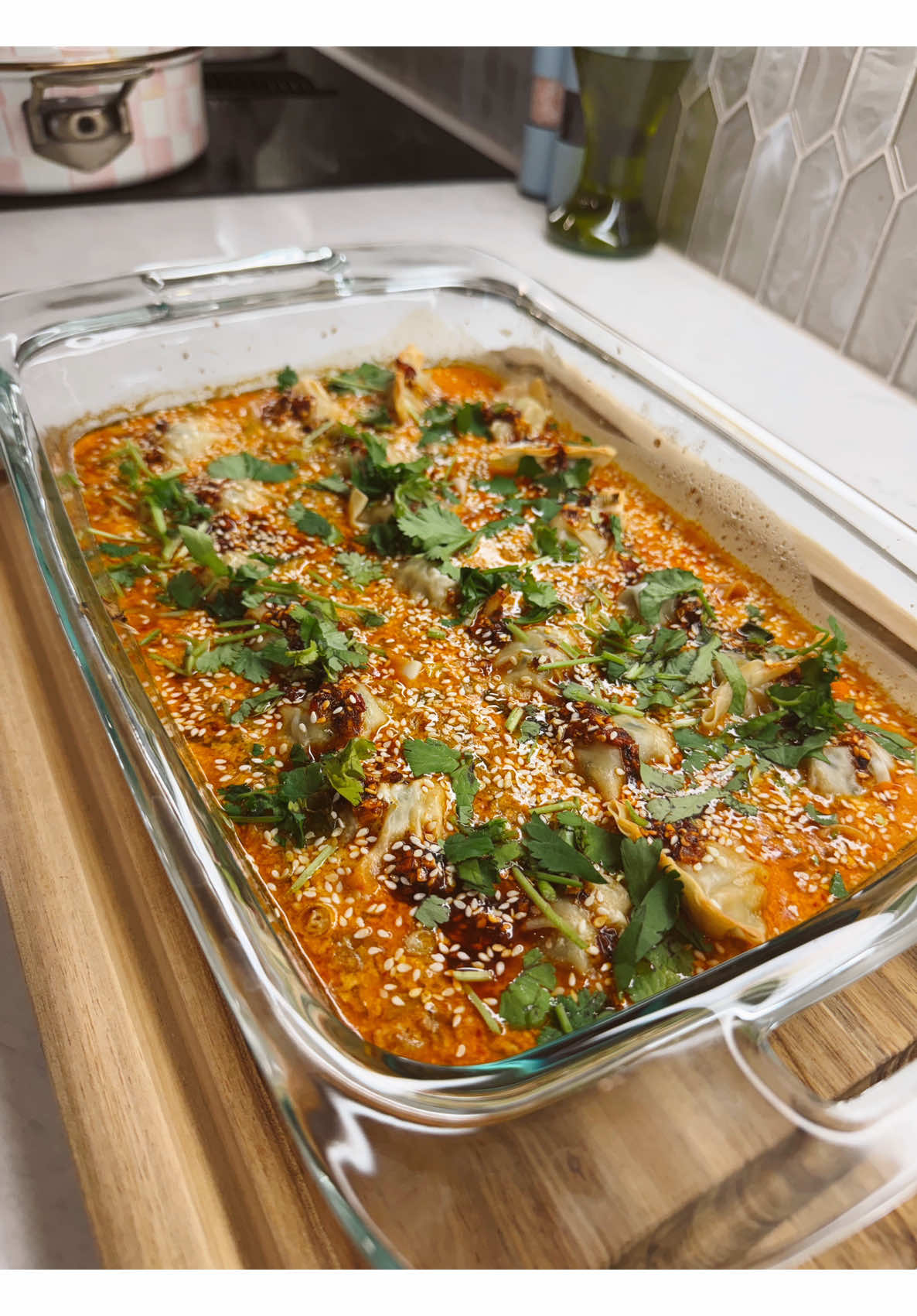 Simple one pot spicy dumpling bake recipe ready in minutes