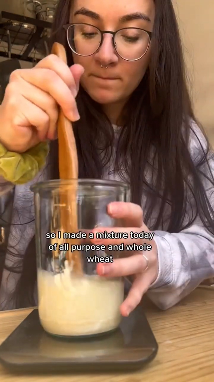 Second day of creating sourdough starter from scratch on our homestead