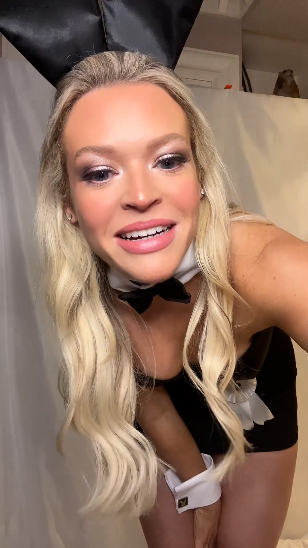 Showing my Halloween night look with costume details and final styling choices