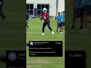 A good look at the #Titans full set of QB’s. #camward #quarterback #willlevis #mitchtrubisky #nfl