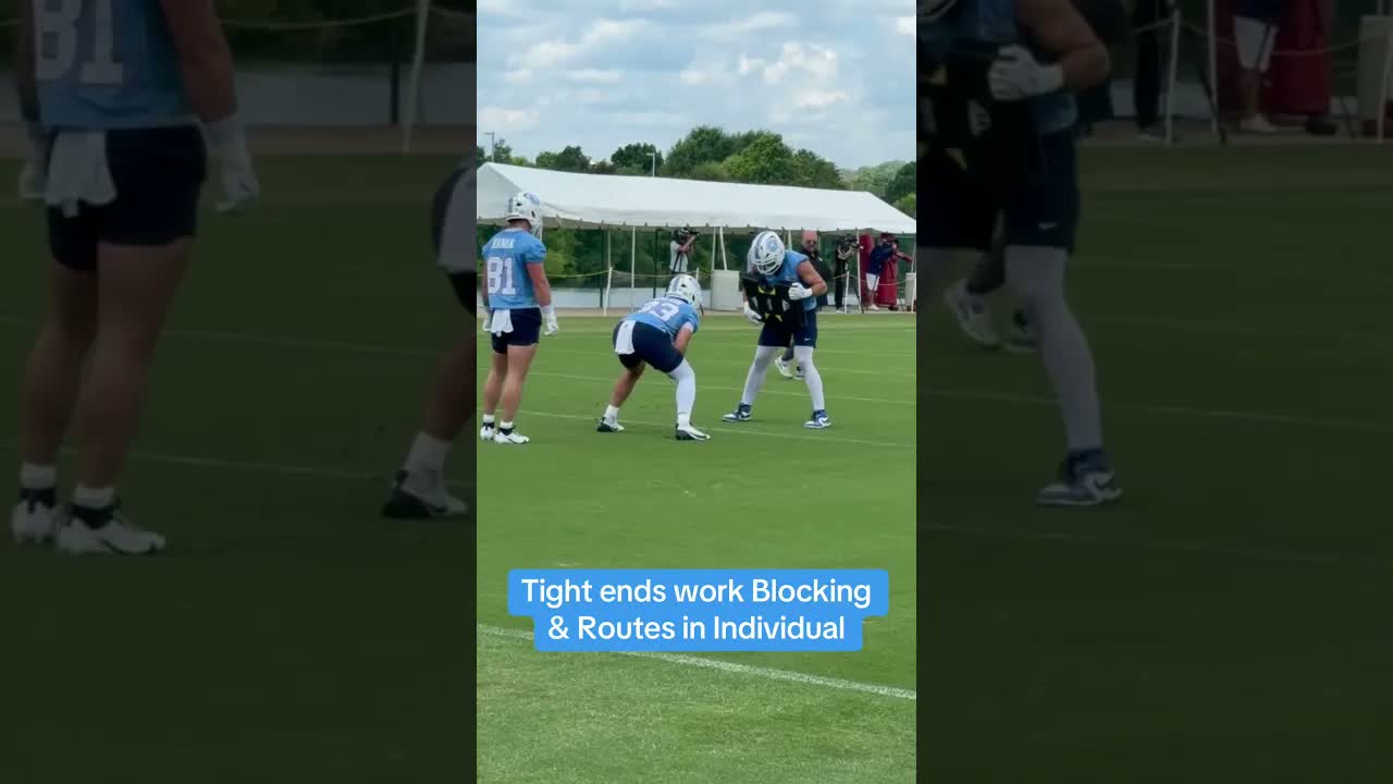 The #Titans tight ends work their whole skillset. #tightend #briandaboll #gunnarhelm #nflfootball