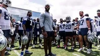 Cowboys Tyron Smith Taking Control of practice and not just helping the O-line!