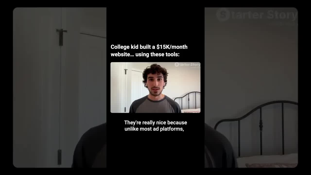College kid built a $15K/month website… using these tools