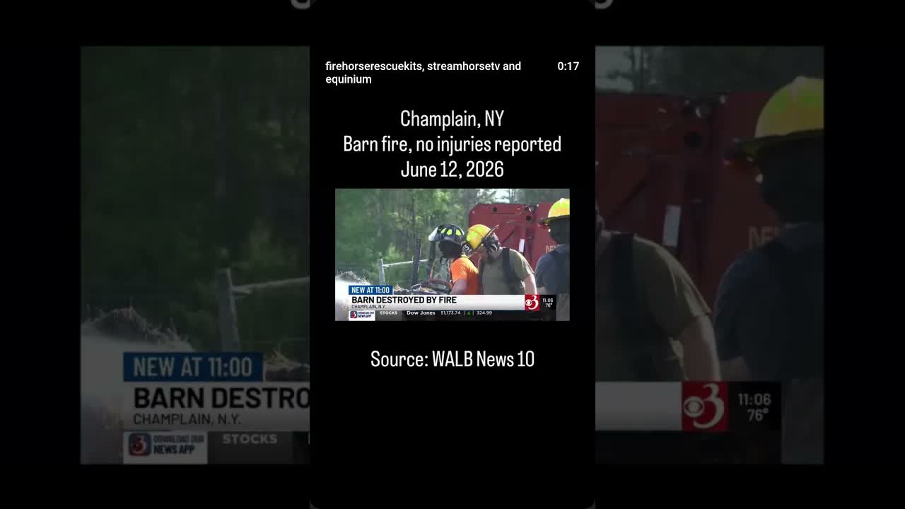 North Country barn destroyed in fire, Champlain, NY No injuries reported