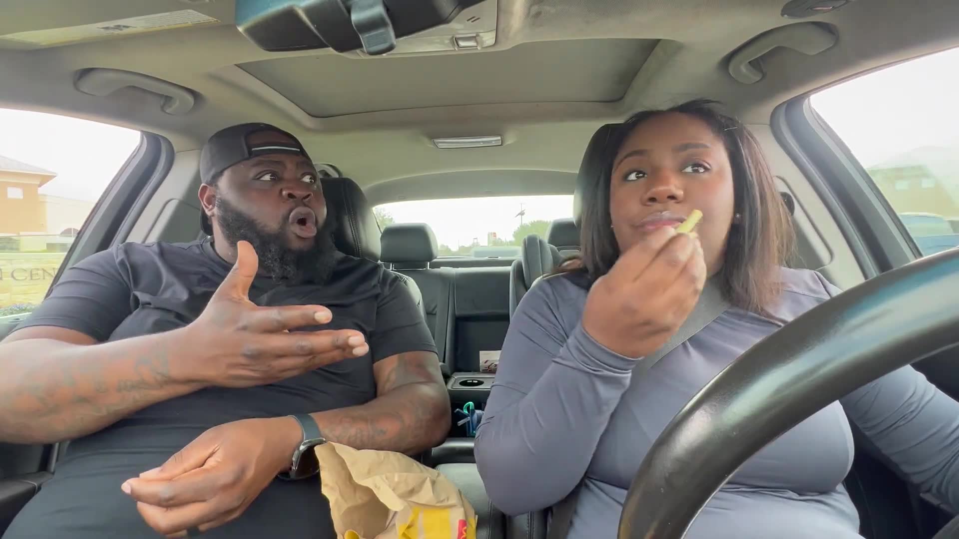 Tossing my husband's entire takeout bag out the window and filming his reaction